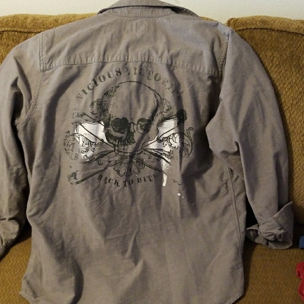 juicy couture grey button up